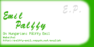emil palffy business card